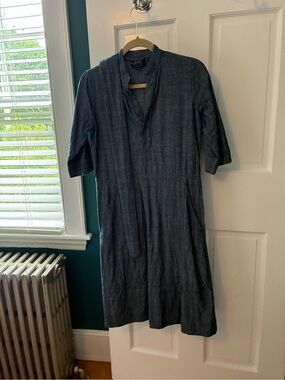 A.P.C. Blue Denim Button-Up Shirt dress size 34/small
